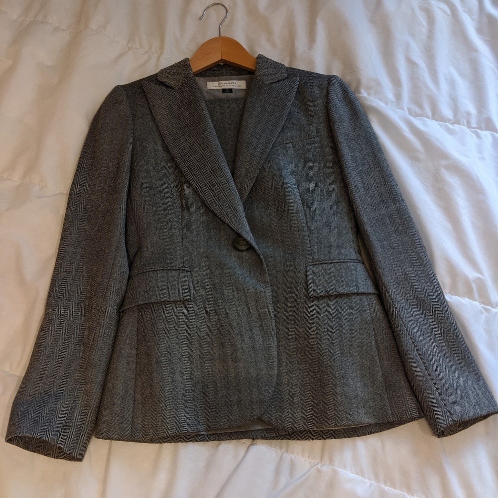DONATING SAT- Grey Tahari Suit (Blazer and Pants)